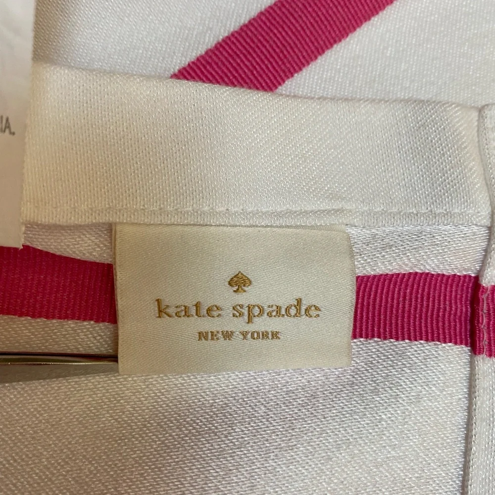 Kate Spade New York Shower Curtain Hot Pink White Stripes Harbour Stripe Barbie